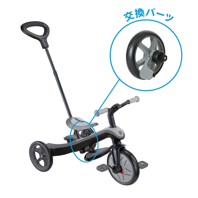 エクスプローラートライク3in1 三輪車 & 4in1用 ベビーカー】後輪（左）/レッド(新 レッド): おもちゃ[DADWAY ダッドウェイ オンラインストア]